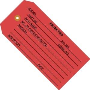  4 3/4 x 2 3/8   Red Rejected Inspection Tags