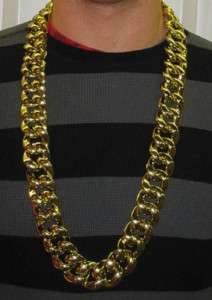 Thick Gold Chain Necklace Pimp Gangster Hip Hop 80s  