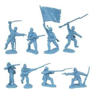 Civil War 1863 Union Infantry Charging Plastic Army Men 16 LIGHT BLUE 