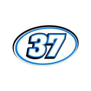  37 Number Jersey Nascar Racing   Blue   Window Bumper 