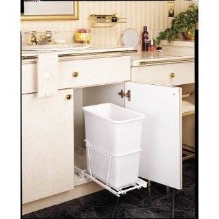 Whitney Design C9517 24 Quart Under Sink Pull Out White Trash Can with 