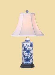 Blue White Porcelain Ceramic Plant Jar Table Desk Lamp  