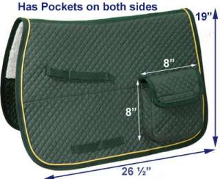 Best in USA AP English Horse Saddle Pad With Pockets & Half Fleece 