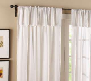 Two Pottery Barn Textured Cotton Button Drapes 96L White  