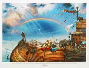 Tom duBois THE PROMISE Print SIGNED Noahs Ark Animals  