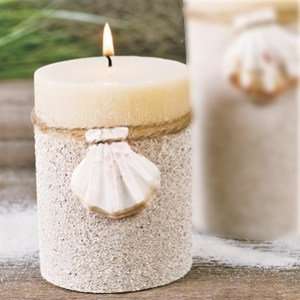  Sand Pillar Candle with Seashell Decoration Everything 