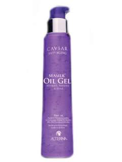   Distributor bottle of Alterna Caviar Anti Aging Seasilk Oil Gel 3.4oz