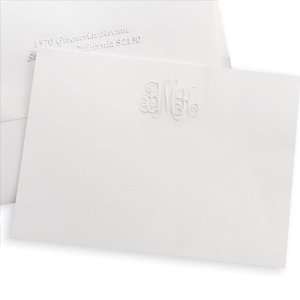 Embossed Classic Monogram Thank You Notes 