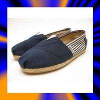WOMENS TOMS CLASSIC ROPE SOLE SLIP ON UNIVERSITY NAVY  