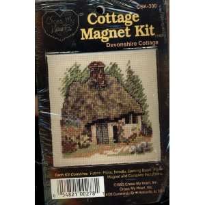   Heart   Cottage Magnet Cross Stitch Kit   Devonshire Cottage   CSK 300