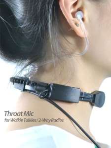 New Throat Mic Set for Walkie Talkies / 2 Way Radios  