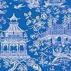 caspari 2 5 rolls blue chinoiserie toile gift wrap wrapping