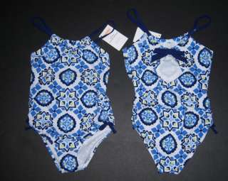 NWT Gymboree Greek Isle Style Blue Mosaic One Piece Swimsuit Size 4 5 