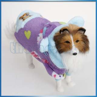Pet Dog Hoodie Warm Lint Coat Jacket Clothing Apparel w/ Front Buttons 