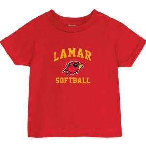  Lamar Cardinals Red Toddler/Kids Softball Arch T Shirt 