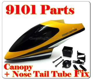   Horse 9101 Helicopter Head Cover & Nose Tail Tube Fixed 9101 27 Yellow