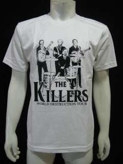 Men THE KILLERS T Shirt WORLD DESTRUCTION TOUR M White  