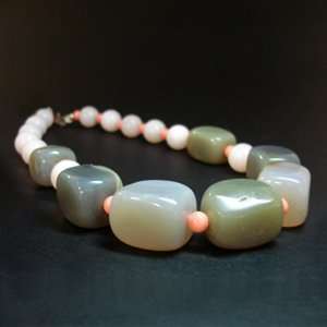  Grey Agate & Pink Opal Necklace 