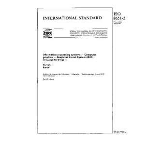  ISO 8651 21988, Information processing systems   Computer 