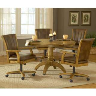   Grand Bay Medium Oak Round Dining Set with Caster Chairs  