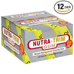 Nutra Trim Weight Management Chewing Gum, Berry, 12 packs 