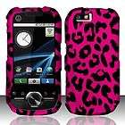 PINK LEOPARD SNAP ON PHONE COVER CASE BOOST MOBILE MOTOROLA I1