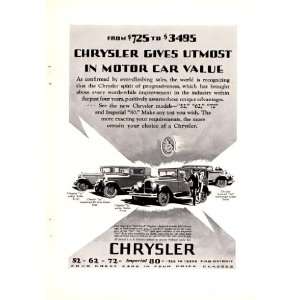 1927 Ad Chrysler Red Head Engine Sedan Coupe Imperial Original Vintage 