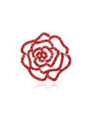 Abstract Beauty Rose Beast Ruby Red Crystal Rhinestone Flower Outline 