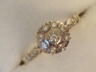 EDWARDIAN 18CT GOLD PLATINUM DIAMOND CLUSTER RING  