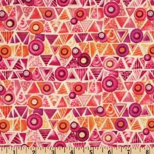  44 Wide Whimsyland Geometric Fuchsia Fabric By The Yard 