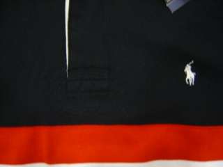   XXL Mens Rugby Pony Shirt Fleece Navy Blue Red White Striped  