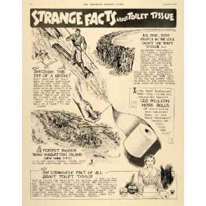  1934 Ad Scott Toilet Tissue Paper Facts Cartoon Roll 