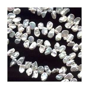  Silvery White Keishi Pearl Beads Arts, Crafts & Sewing