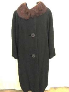 Womens vintage Carol Brent Cashmere mink collar coat size 8 10  