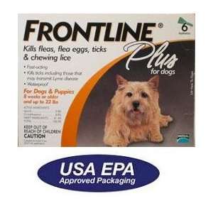  FRONTLINE PLUS for Dogs Flea & Tick 0 22 lbs Orange 6 