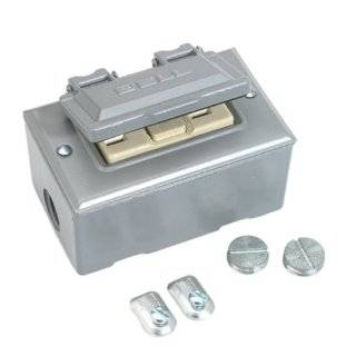 Hubbell Raco 5874 5 Cover and GFCI Receptacle Weatherproof Box, Gray