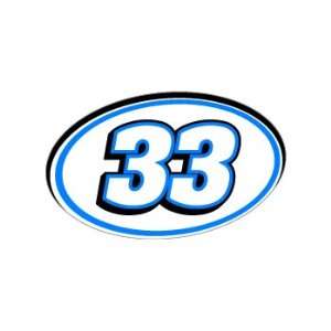  33 Number Jersey Nascar Racing   Blue   Window Bumper 