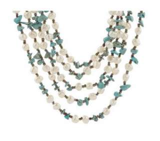 Multi Strand Pearl and Turquoise Necklace & Bracelet  