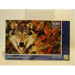  Puzzlebug 500 Piece Puzzle   Autumn Wolf Toys & Games