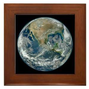    Framed Tile Earth in HD from 2012 Satellite Photo 