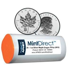   2012 Silver Maple Leaf   Dragon Privy (25 Coin Tube) 