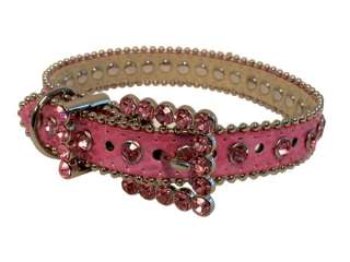 New Metallic Rhinestone Dog Collar in Pink S M L  