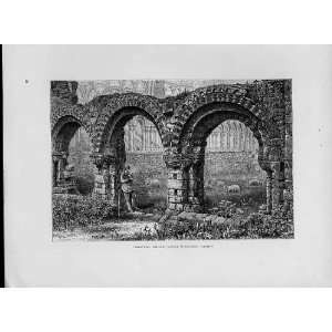  Chapter House Much Wenlock Abbey Old Prints C1880