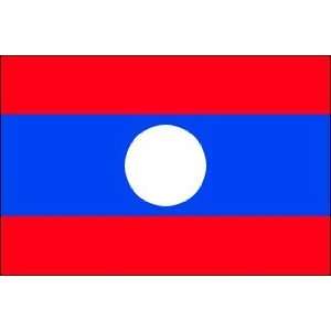  4 x 6 Inch Flag of Laos   Includes Plastic Stand Eder 