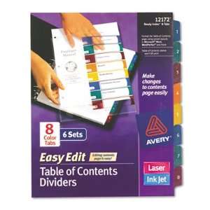  Avery Ready Index Easy Edit Multicolor Table of Contents 
