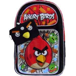 New Angry Birds Backpack and Black Pencil Case