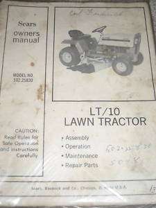  LT/10 LT10 Lawn Mower Operators Owners Manual  