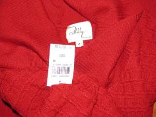 New Milly Essie Belted Dress Red Sweaterdress Merino Wool Cowl Medium 