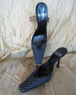MOSCHINO CHEAP & CHIC POLKA DOT MULES SHOES~ITALY~37  