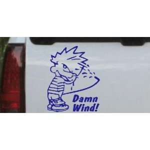 Damn Wind Funny Pee Ons Car Window Wall Laptop Decal Sticker    Blue 